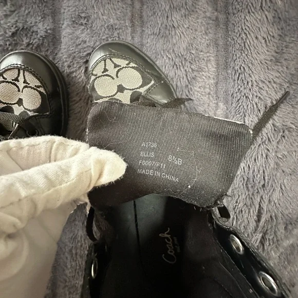 Coach Ellis High Top Sneakers Black and Gray US Women’s Size 8.5 Y2K - Picture 12 of 12